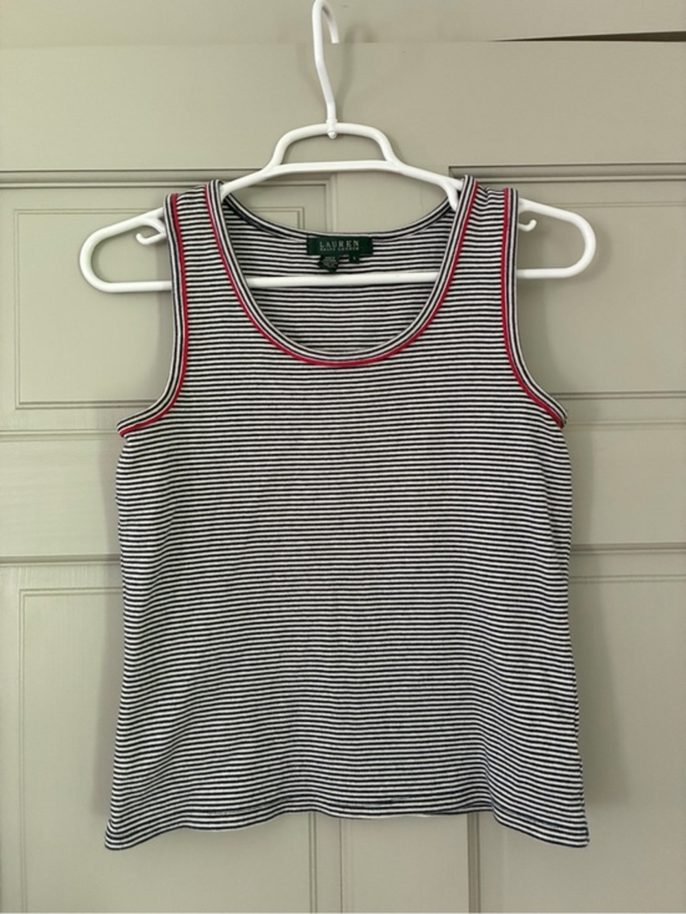 Ralph Lauren Striped Ringer Tank Top Small Y2K Style